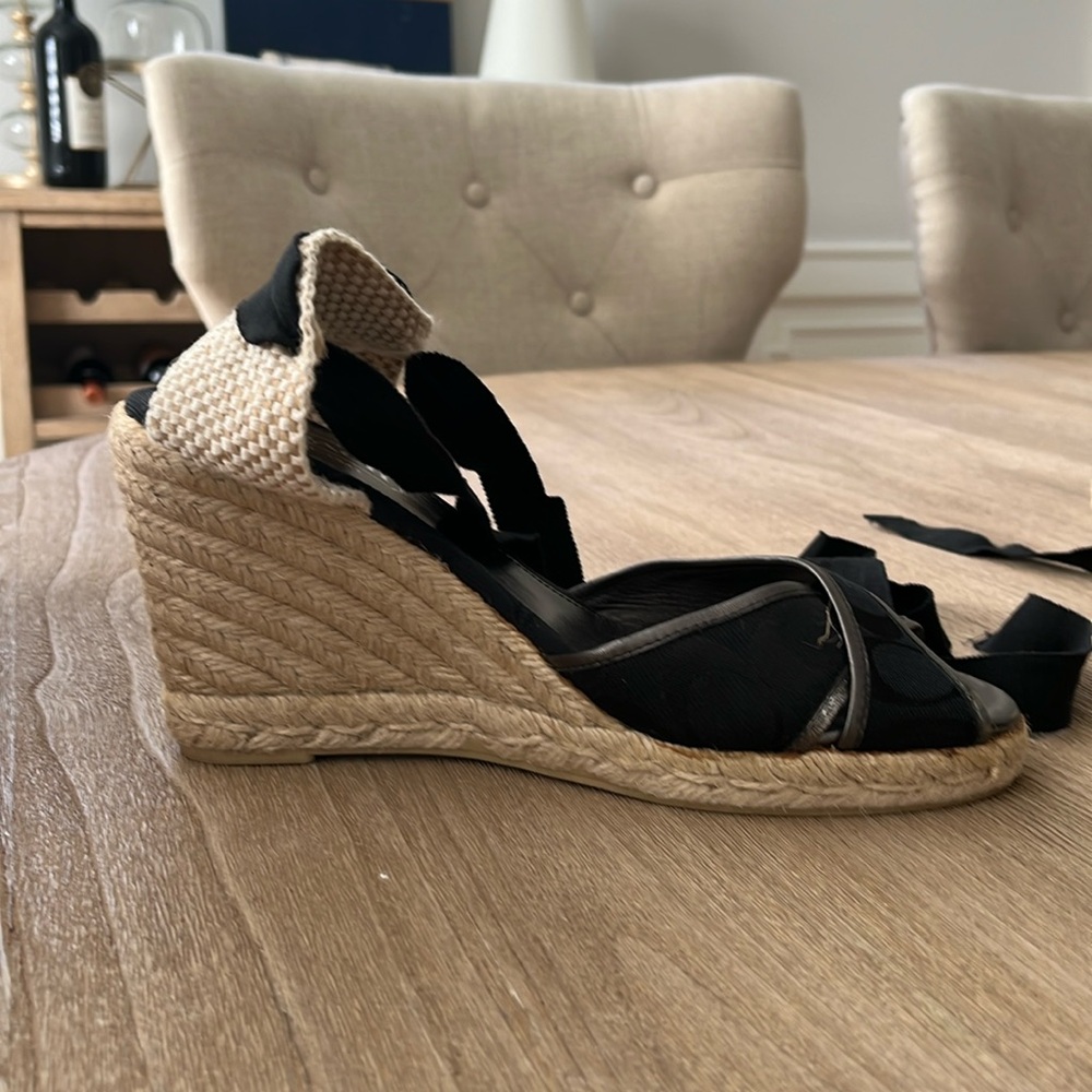 Coach monogrammed lace up espadrille